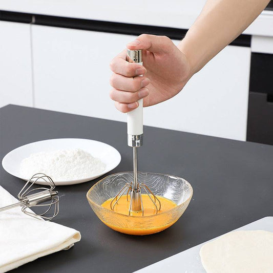 Semi-automatic Stainless Steel Egg Beater Whisk Hand Pressure Rotating Manual Mixer Egg Tools Cream Stirrer Kitchen Accessories - YLORESHOP