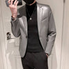New Polo Collar Solid Color Leather Jacket Korean Slim PU Leather Jacket Jacket Men - YLORESHOP