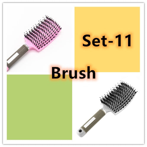 Hairbrush Anti Klit Brushy Haarborstel Women Detangler Hair Brush Bristle Nylon Scalp Massage  Teaser Hair Brush Comb - YLORESHOP