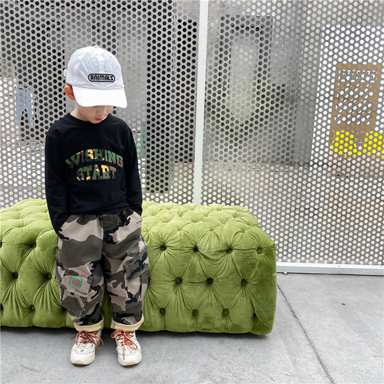 Boys autumn camouflage trousers - YLORESHOP