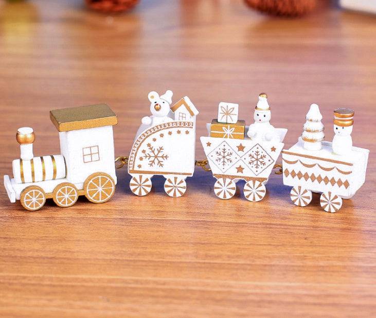 4pcs Mini Wooden Train Toys