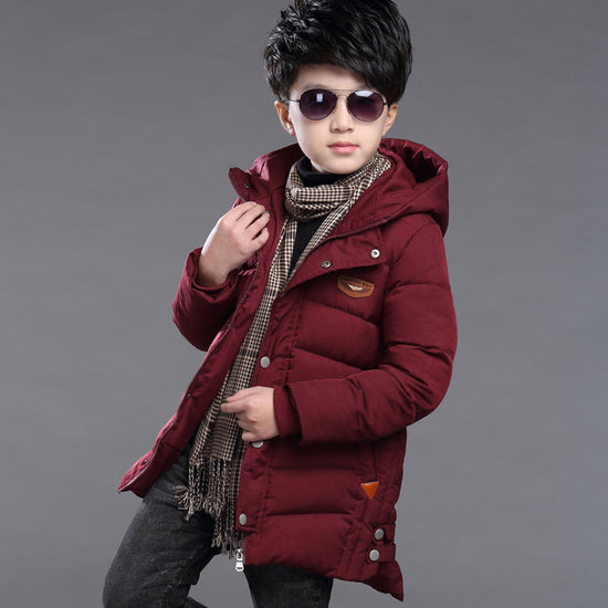 Boy's hooded padded padded jacket - YLORESHOP