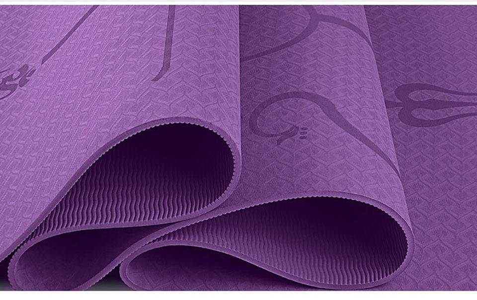 Non Slip TPE Yoga Mat Position Line Beginner - YLORESHOP