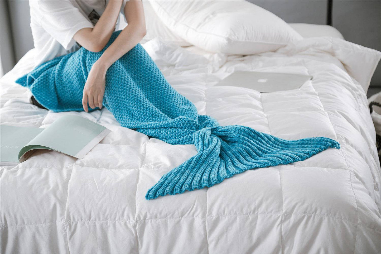 Mermaid Tail Blanket Knitted Crochet for Childern Super Soft Sleeping Blankets - YLORESHOP