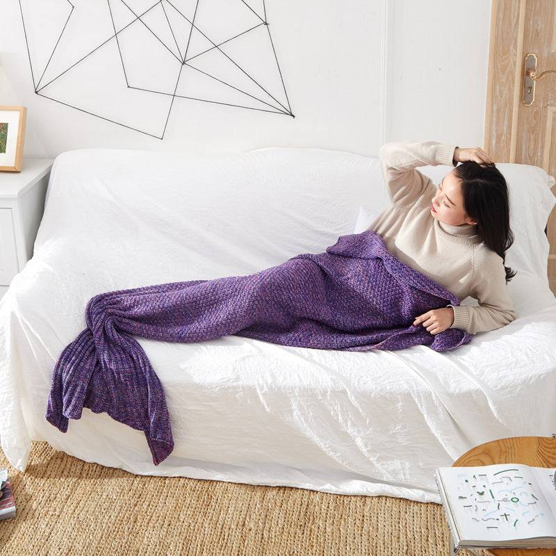 Mermaid Tail Blanket Knitted Crochet for Childern Super Soft Sleeping Blankets - YLORESHOP