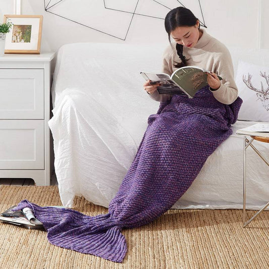 Mermaid Tail Blanket Knitted Crochet for Childern Super Soft Sleeping Blankets - YLORESHOP