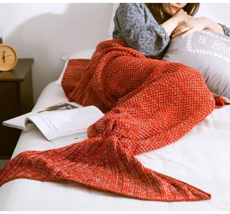 Mermaid Tail Blanket Knitted Crochet for Childern Super Soft Sleeping Blankets - YLORESHOP