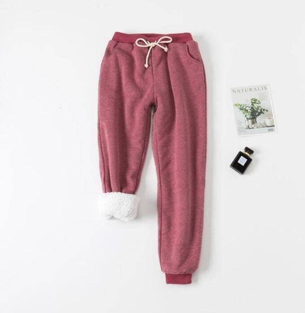 Lamb velvet padded sweatpants - YLORESHOP