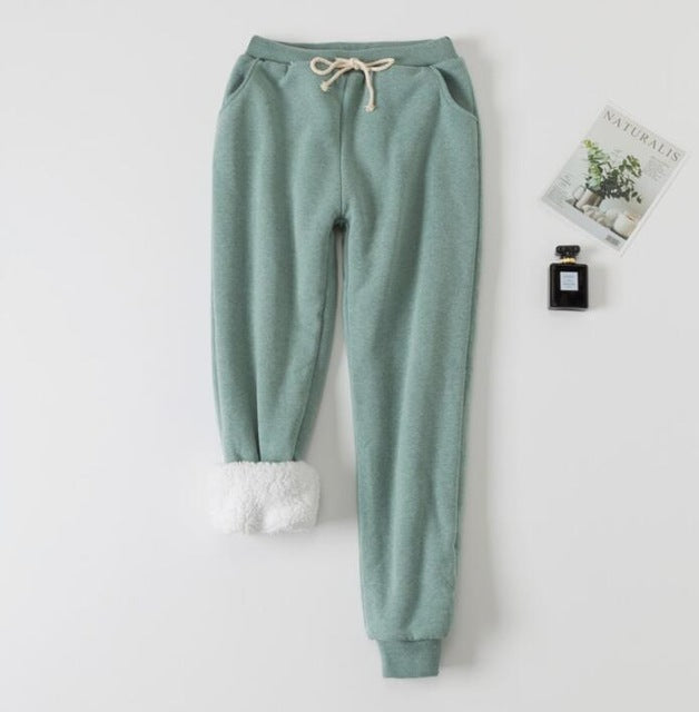 Lamb velvet padded sweatpants - YLORESHOP