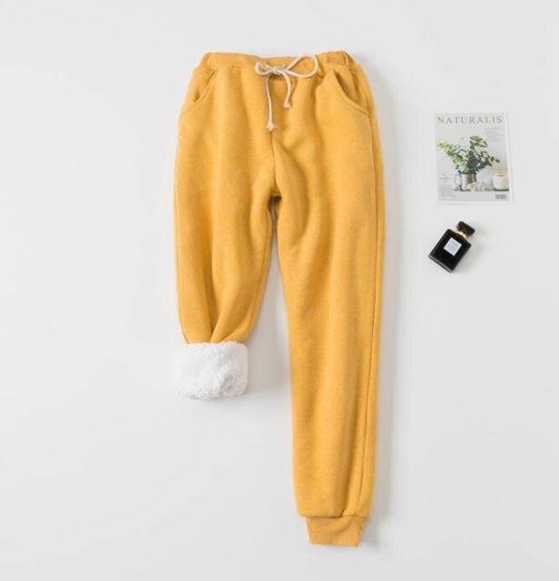 Lamb velvet padded sweatpants - YLORESHOP