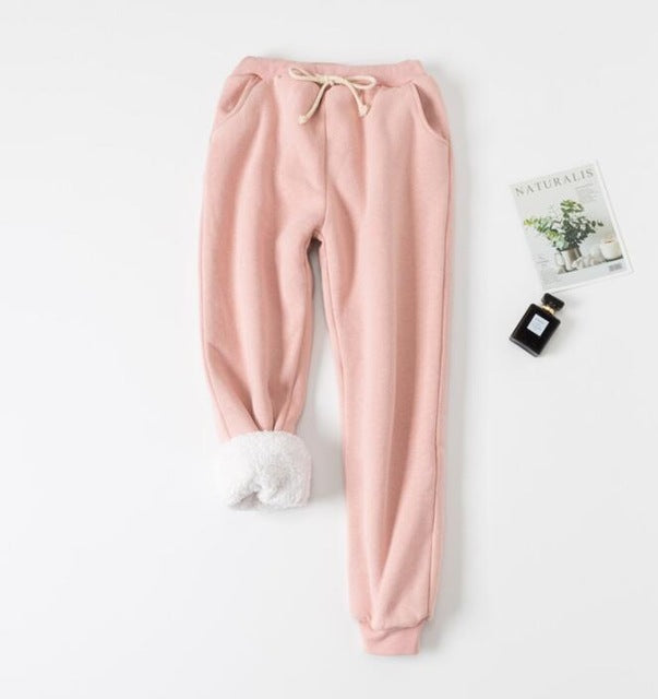 Lamb velvet padded sweatpants - YLORESHOP