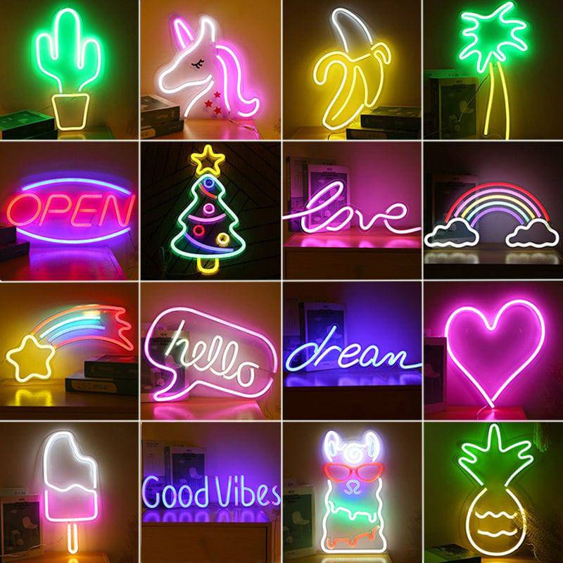 Luce al neon creativa da appendere alla parete, decorazione bar, atmosfera