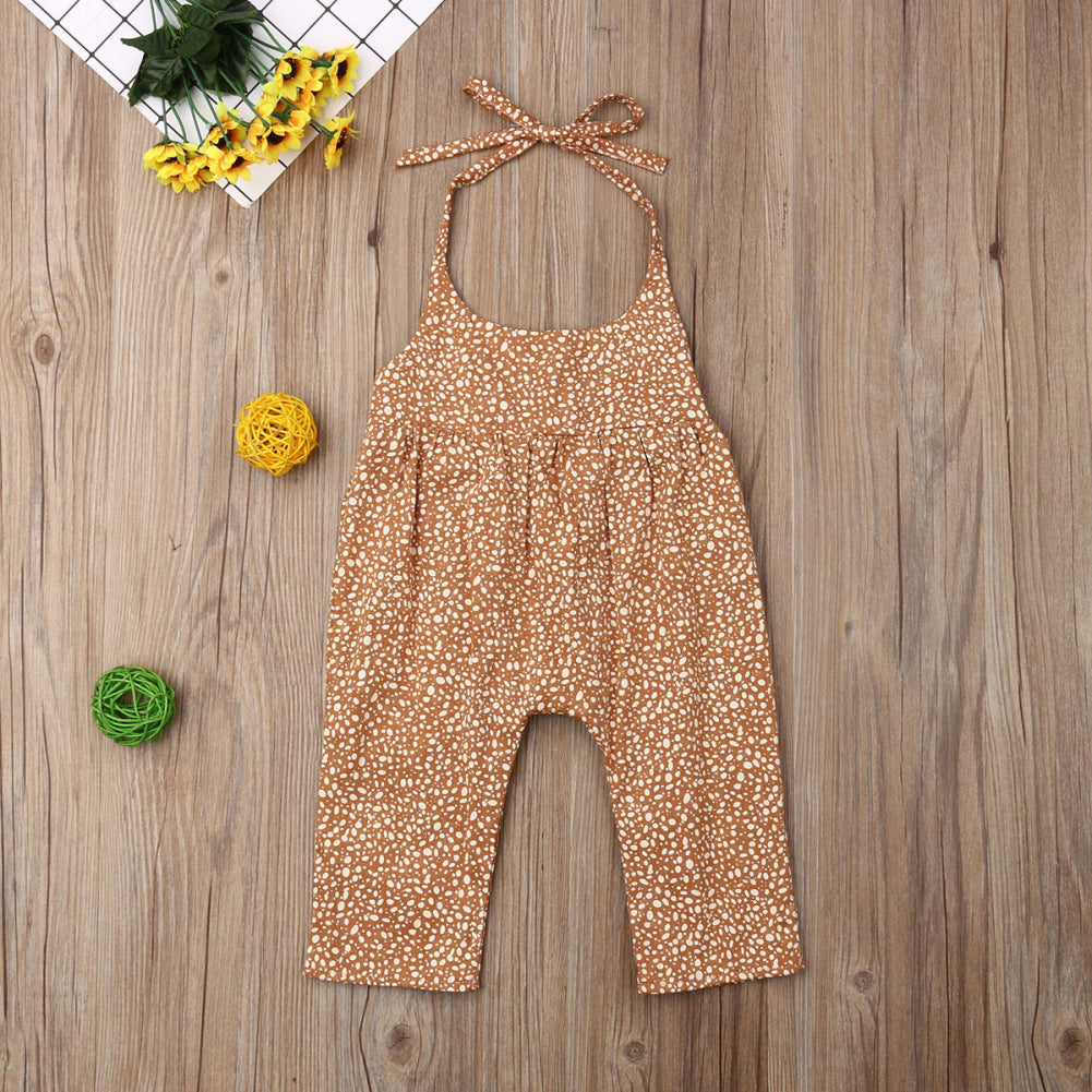 Baby Ginger Yellow Dotted Floral Romper Jumpsuit - YLORESHOP