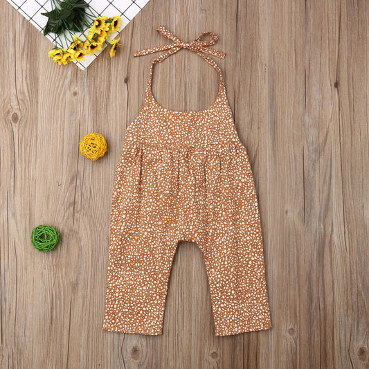 Baby Ginger Yellow Dotted Floral Romper Jumpsuit - YLORESHOP