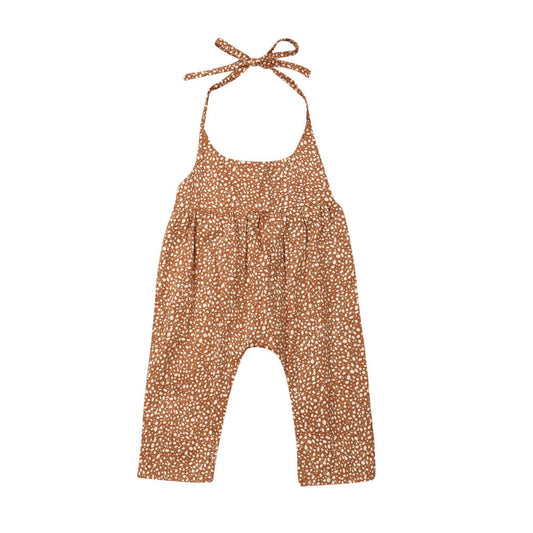 Baby Ginger Yellow Dotted Floral Romper Jumpsuit - YLORESHOP