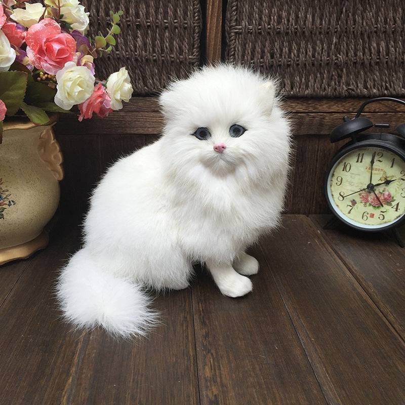 Handmade Imitation Persian Cat With Genuine Leather Fur, High-End Gifts, Jewelry And Crafts - YLORESHOP