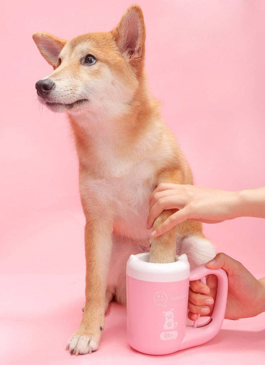 Strumento per la pulizia della tazza pulita del piede del cane del gatto dell'animale domestico Spazzola per il lavaggio della zampa in silicone