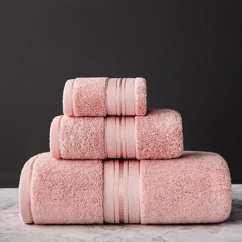 Pure Color Thick Cotton Bath Towel Set Towel Set Increased Pure Cotton Beach Towel Beauty Salon Bath Towel - YLORESHOP