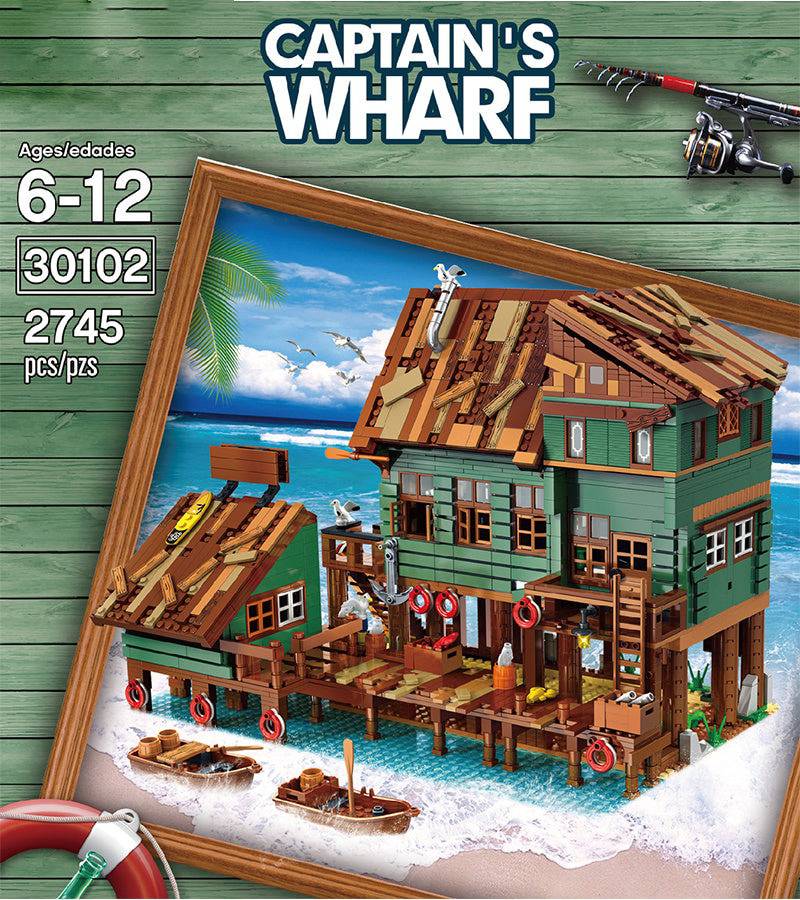 Blocchi Mattoni Vecchia serie di case da pesca Captain's Wharf Giocattoli per bambini Regali di Natale