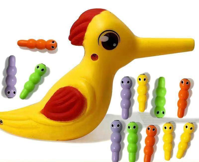 Giocattoli per la famiglia Fai clic qui per ulteriori opzioniPicchio Cattura magnetica Il verme Gioco di alimentazione degli animali Uccelli piccoli Bambini Educare Kit di giocattoli da pesca Set regalo per bambini