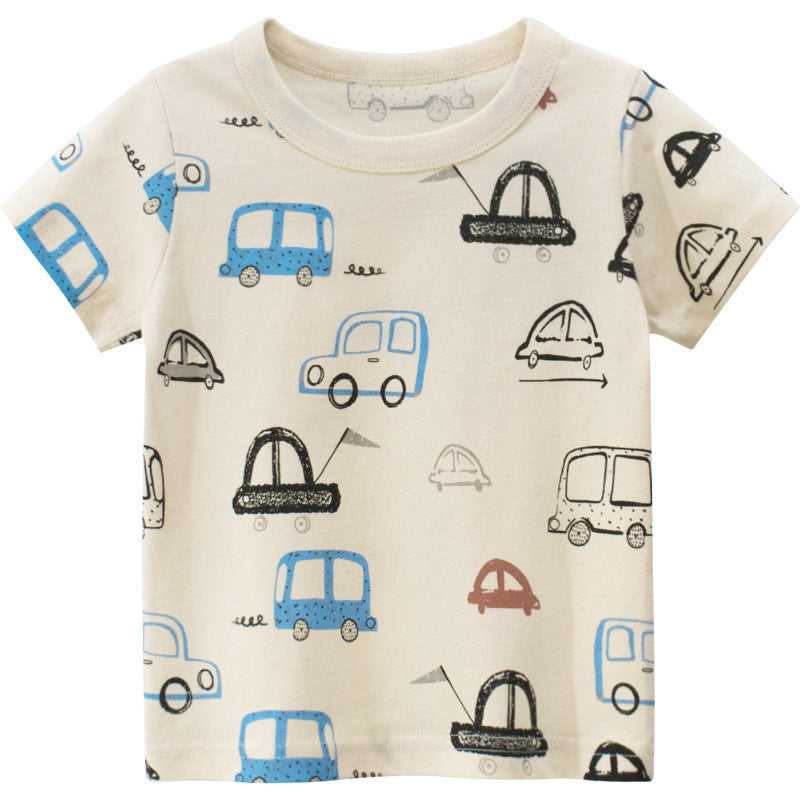 Children's Car Short-sleeved T-shirt - YLORESHOP