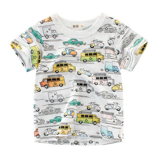 Children's Car Short-sleeved T-shirt - YLORESHOP