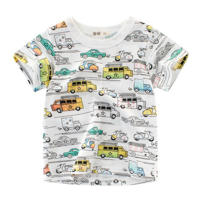Children's Car Short-sleeved T-shirt - YLORESHOP
