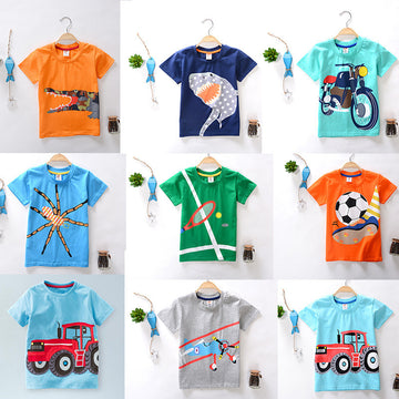 CUHK Boys' Cartoon Printed Children's T-shirt Trendy Children's Short-sleeved T-shirt - YLORESHOP
