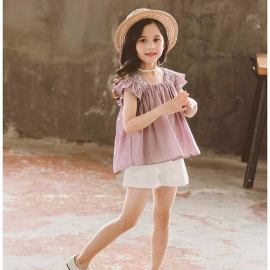 Girls Summer New Style Little Girl Fashionable Suit Children Western Style Short-Sleeved Children's Clothing Big Girl Two-Piece Trend - YLORESHOP