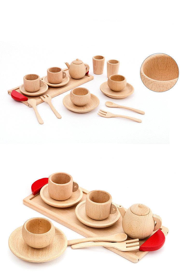 Set regalo Ragazza Casa da gioco Stoviglie in legno massello senza vernice Simulazione Cucina Stoviglie da cucina Giocattolo in legno di faggio