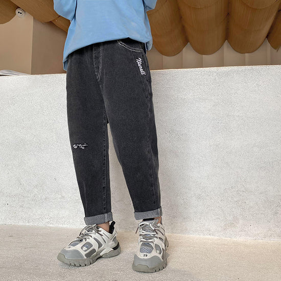 Boys' Jeans Spring And Autumn Trousers Spring New Children's Clothing, Big Children's Pants, Boys Korean Style - YLORESHOP
