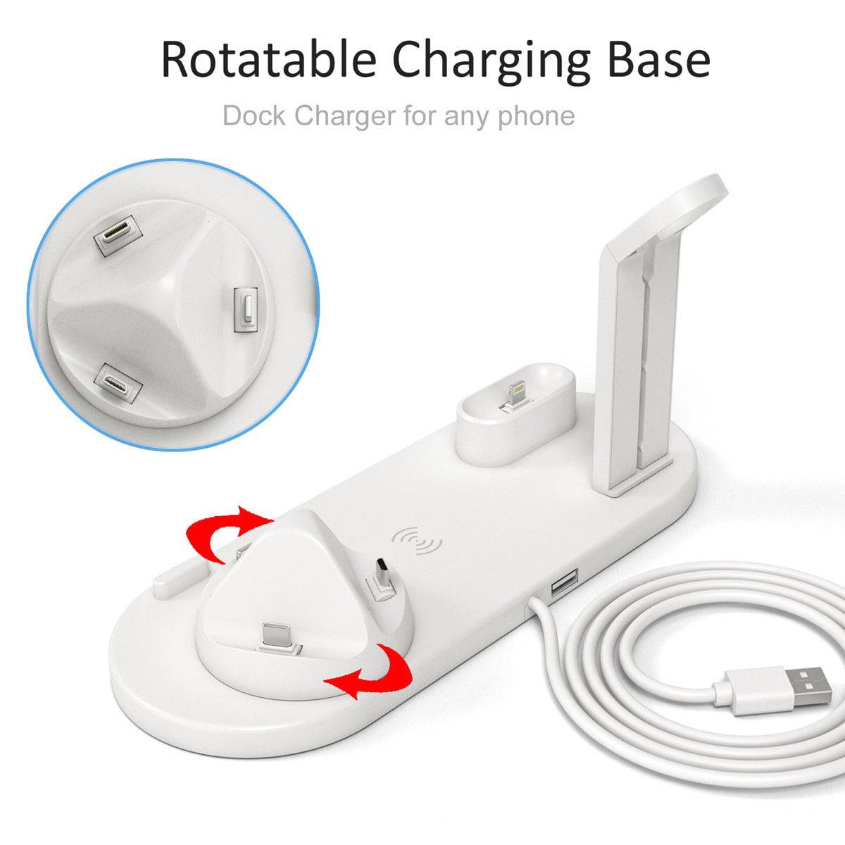 Staffa per caricabatterie wireless per orologio e auricolare per caricabatterie wireless tre in uno