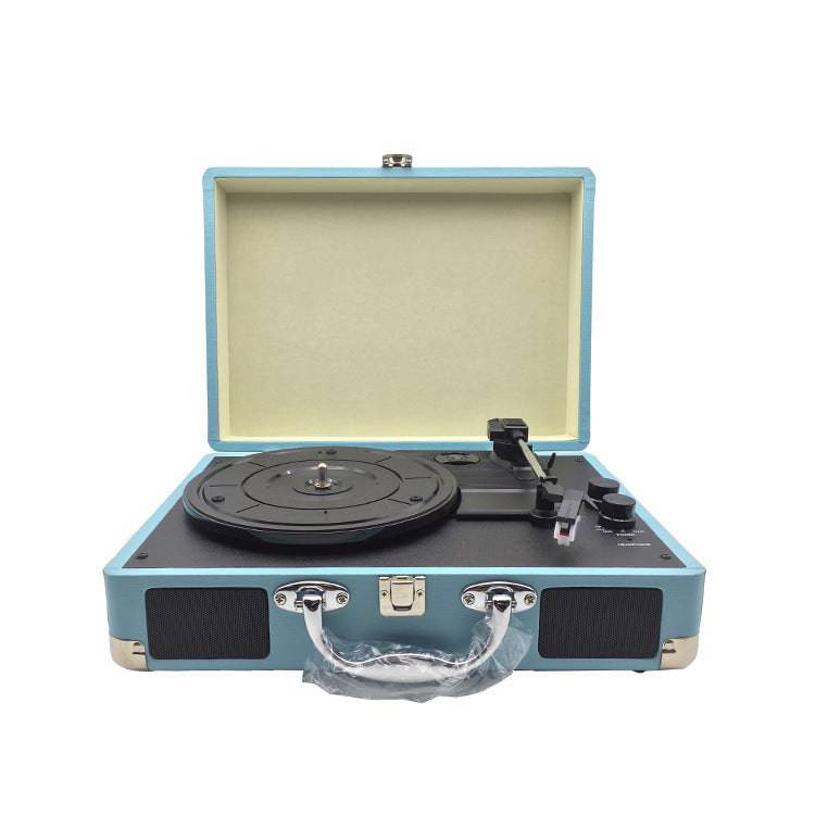 Giradischi in vinile portatile Fonografo retrò Altoparlante Bluetooth retrò creativo Giradischi con custodia in pelle stile europeo