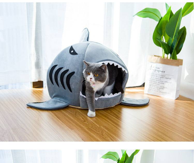 Creative Dual-Purpose Shark Pet Bed Small Dogs And Cats Warm Pet Bed - YLORESHOP