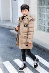 Children's Hooded Cotton Coat With Fur Collar And Cotton Quilted Jacket - YLORESHOP