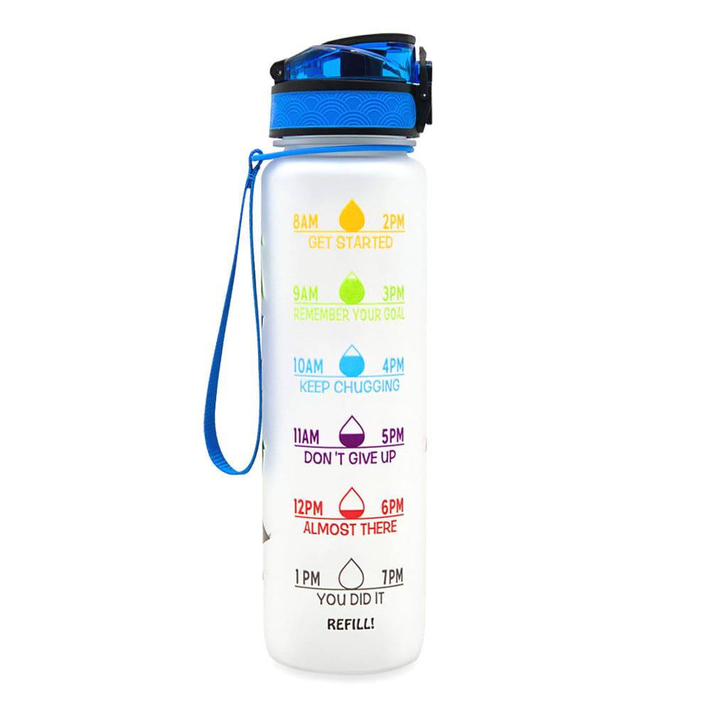 1L Tritan Water Bottle With Time Marker Bounce Cover Motivational Water Bottle Cycling Leakproof Cup For Sports Fitness Bottles - YLORESHOP