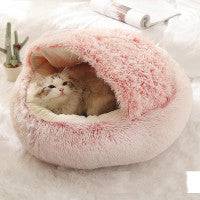 Letto invernale per cani e gatti 2 in 1 Letto invernale per animali domestici Letto rotondo in peluche caldo Letto per animali domestici in morbido peluche lungo Prodotti per animali domestici