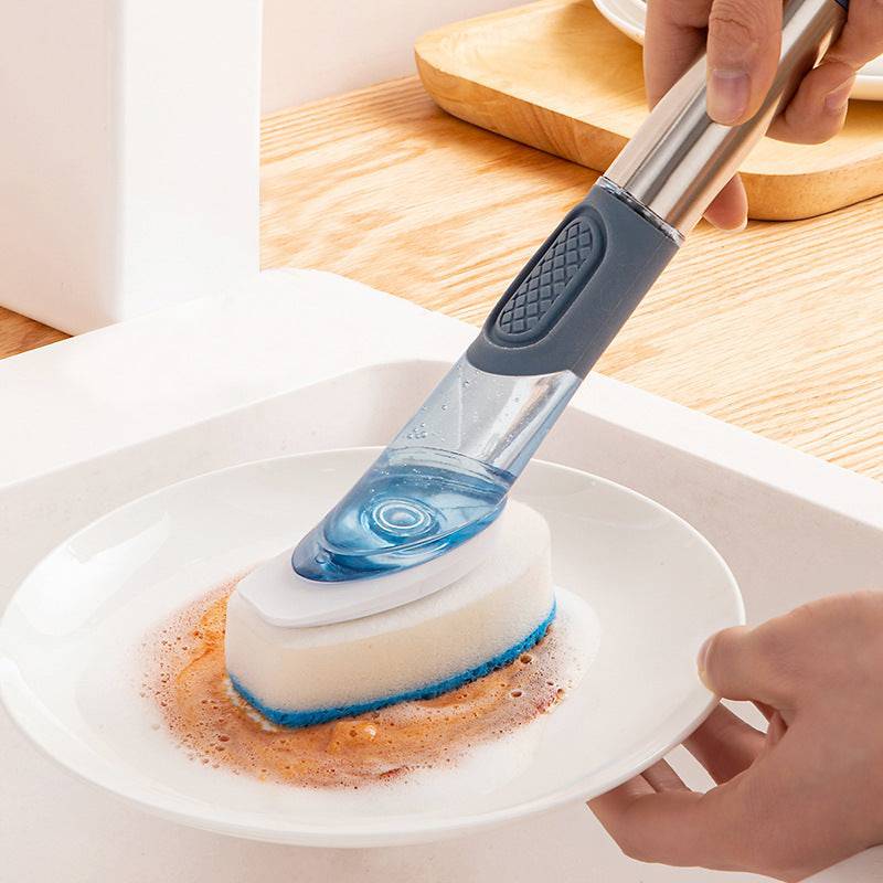 New Multifunctional Dish Brush Household Kitchen Oily Sponge Long Handle Cleaning Brush - YLORESHOP