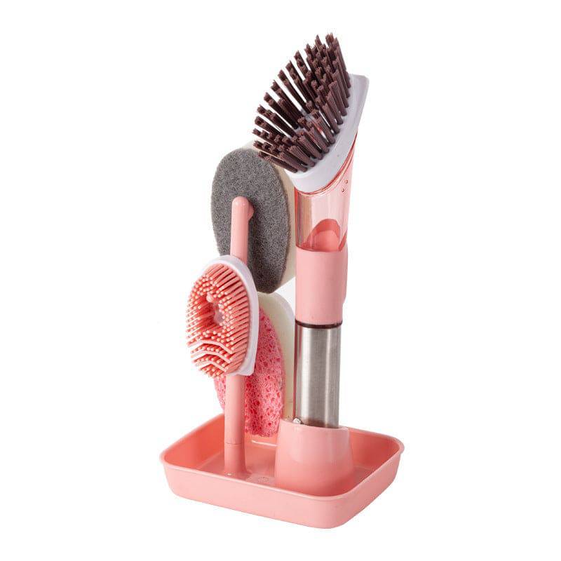 New Multifunctional Dish Brush Household Kitchen Oily Sponge Long Handle Cleaning Brush - YLORESHOP