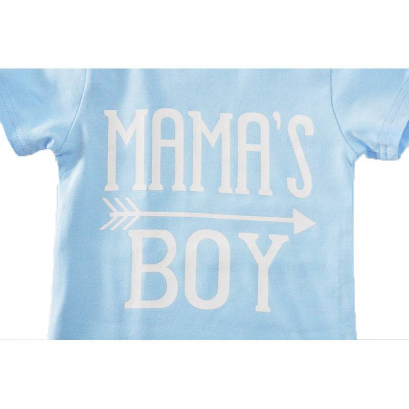 Abbigliamento per bambini Completo da ragazzo T-shirt a maniche corte Blu Lettera Freccia Pantaloni geometrici Completo da bambino a due pezzi