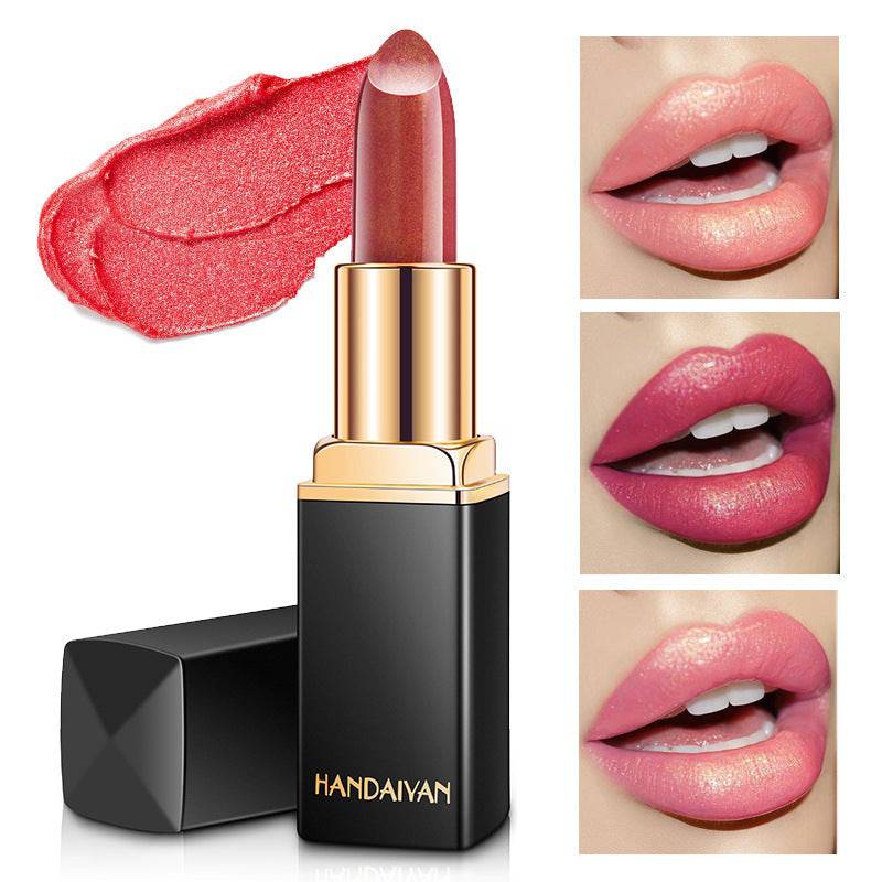 Shiny Metallic Lipstick Pearlescent Color Temperature Change Lipstick Gilt Lipstick - YLORESHOP