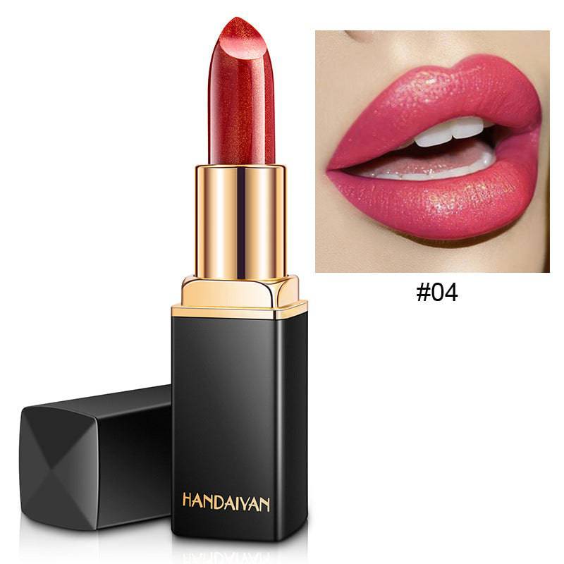 Shiny Metallic Lipstick Pearlescent Color Temperature Change Lipstick Gilt Lipstick - YLORESHOP