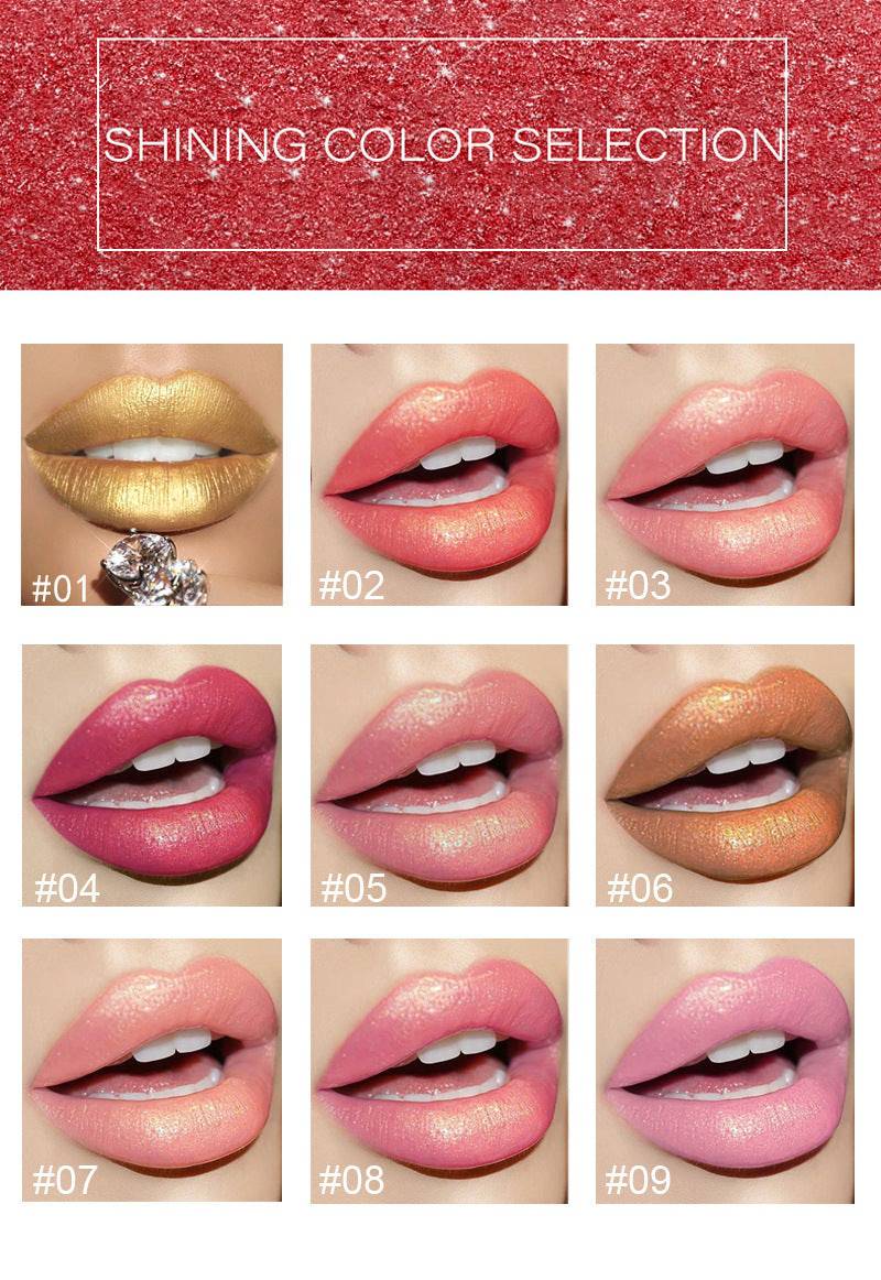 Shiny Metallic Lipstick Pearlescent Color Temperature Change Lipstick Gilt Lipstick - YLORESHOP