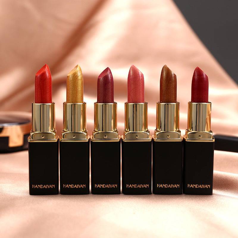 Shiny Metallic Lipstick Pearlescent Color Temperature Change Lipstick Gilt Lipstick - YLORESHOP