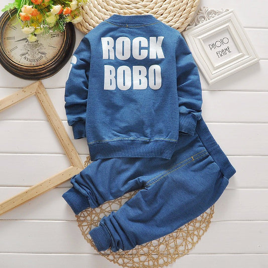 Boys Denim Long Sleeve Casual Suit - YLORESHOP