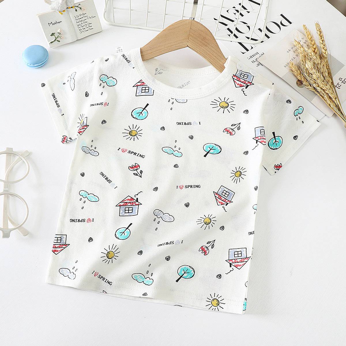 Children's Short-sleeved T-shirt cotton Baby Half-sleeved Bottoming Shirt - YLORESHOP