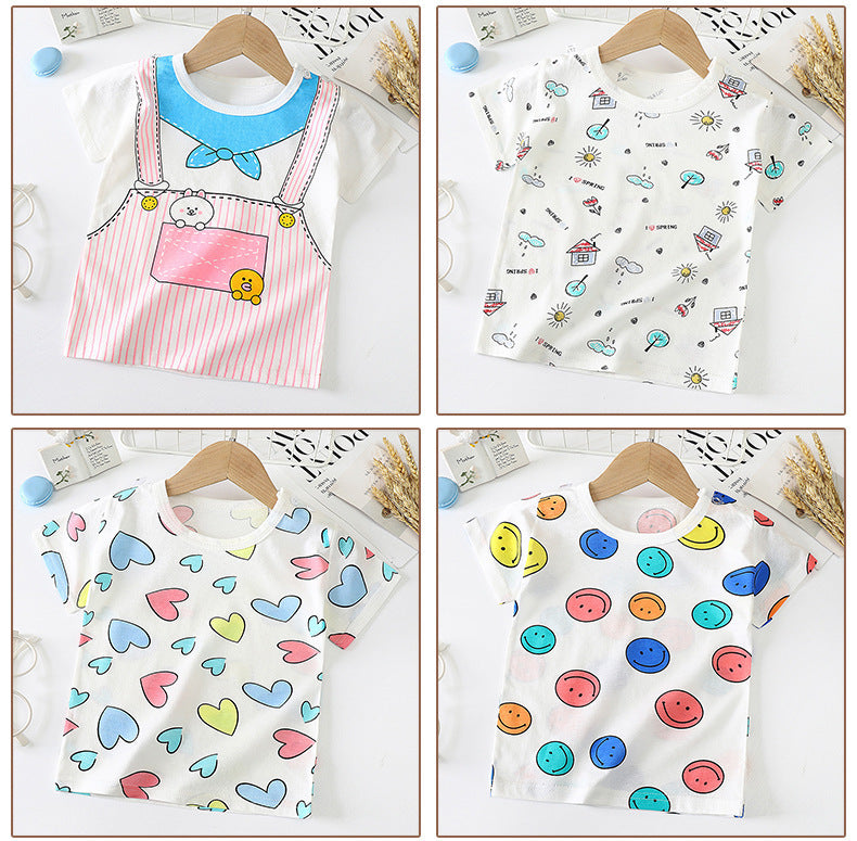 Children's Short-sleeved T-shirt cotton Baby Half-sleeved Bottoming Shirt - YLORESHOP