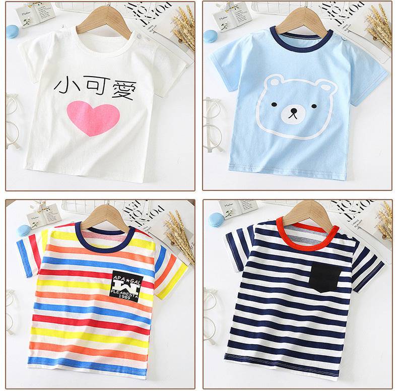 Children's Short-sleeved T-shirt cotton Baby Half-sleeved Bottoming Shirt - YLORESHOP