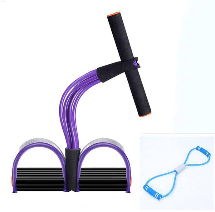 Natural Latex Foot Pedal Elastic Pull Rope with Handle Fitness Equipment Bodybuilding Expander - YLORESHOP