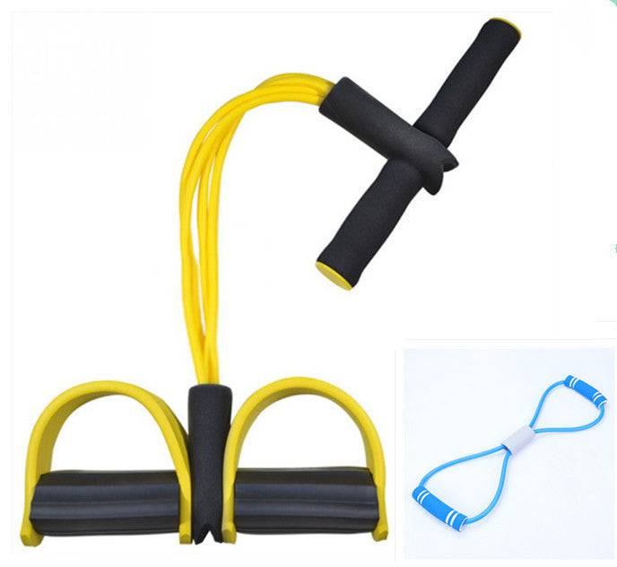 Natural Latex Foot Pedal Elastic Pull Rope with Handle Fitness Equipment Bodybuilding Expander - YLORESHOP